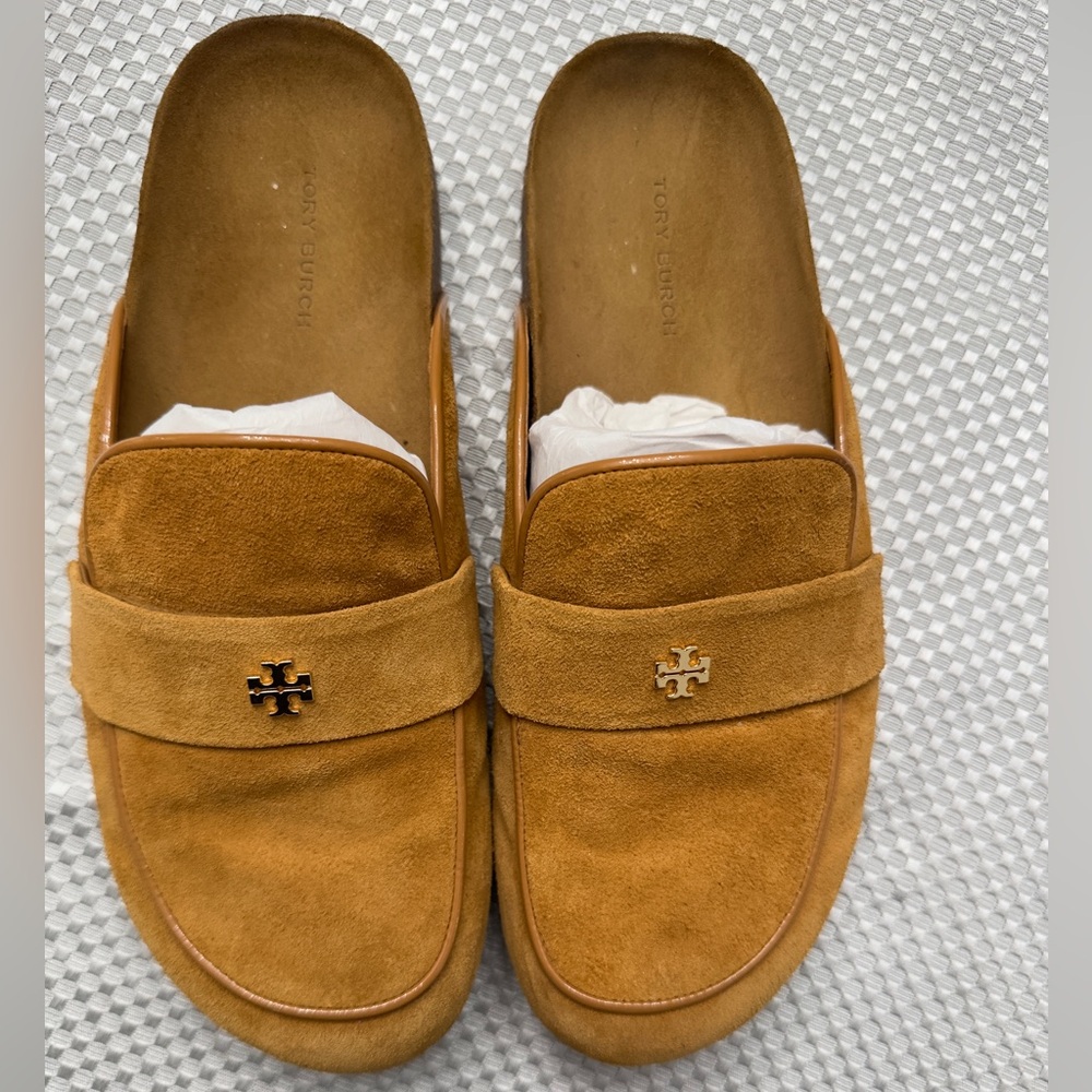 Tory Burch Everly Cork Leather Mule Shoes